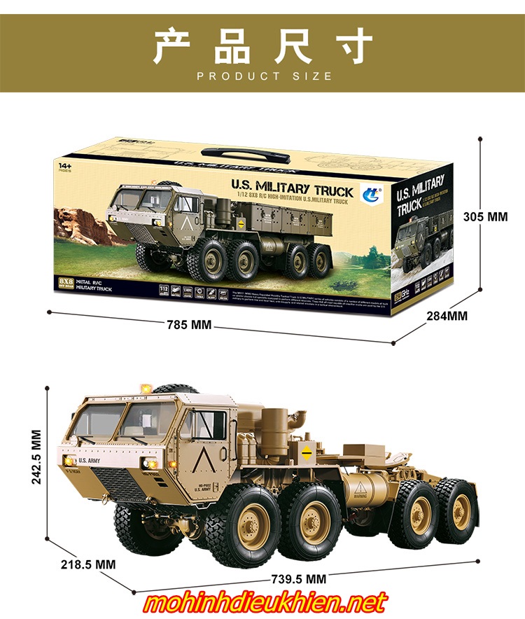 Xe tải quân sự HG-P802 tỉ lệ 1:12 (8X8) - https://mohinhdieukhien.net/ Xe Tải Quân Sự Hg-P802 Tỉ Lệ 1:12 (8X8) - Https://Mohinhdieukhien.Net/