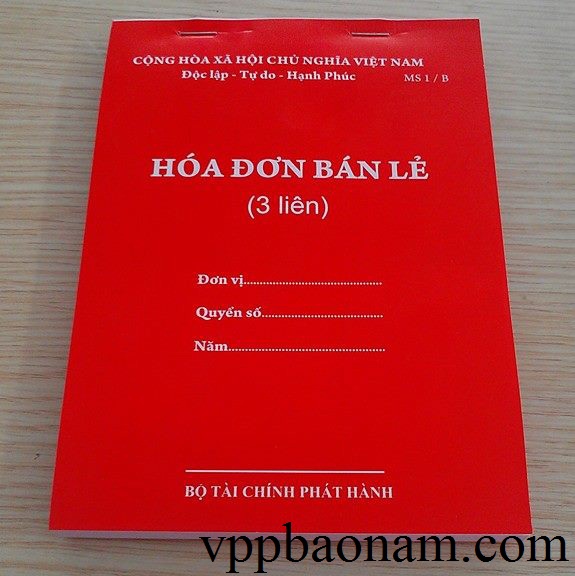 Hóa đơn bán lẻ 3 liên A4 cacbon