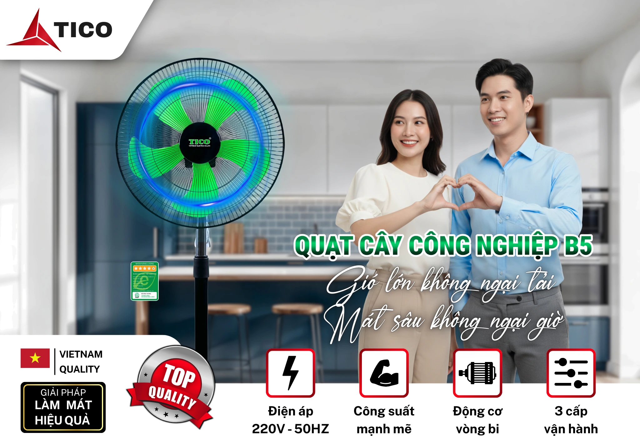 Banner quạt cây công nghiệp 5 cánh CN-B5 TICO