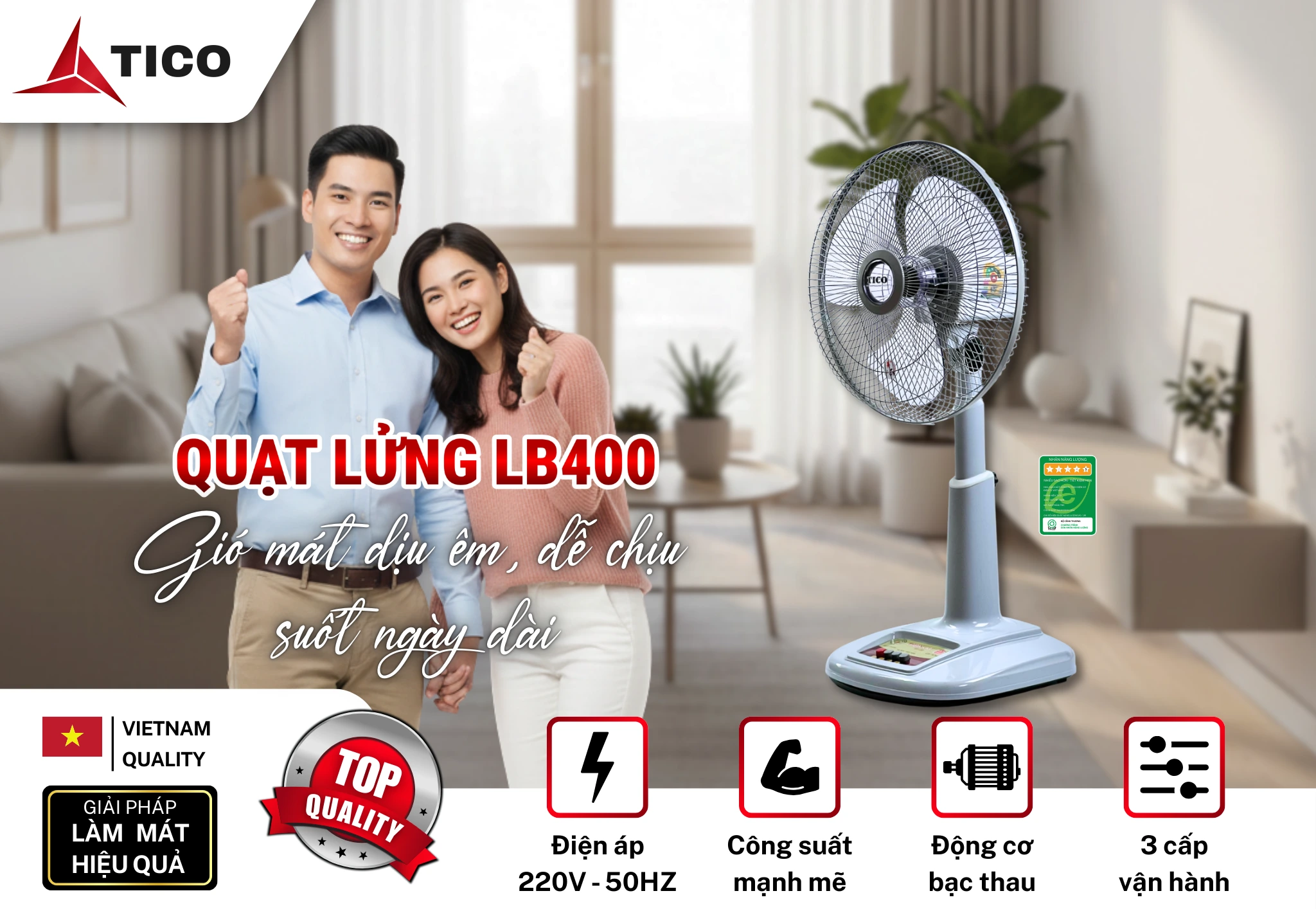 Banner quạt lửng LB400 TICO