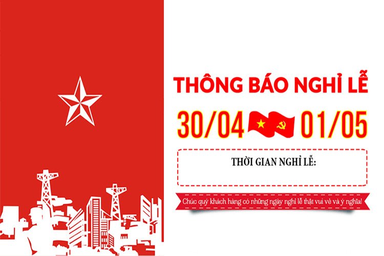 Thông báo lịch nghỉ Lễ 30/4 - 01/5 năm 2023