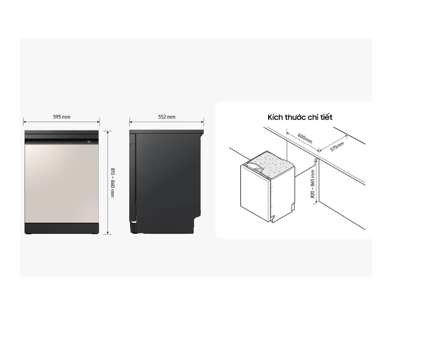 MÁY RỬA CHÉN ĐỘC LẬP SAMSUNG DW60CB750FAPSV (Tặng kèm 1 viên rửa chén hương chanh và 1 nước làm bóng chén dĩa-số lượng có hạn)