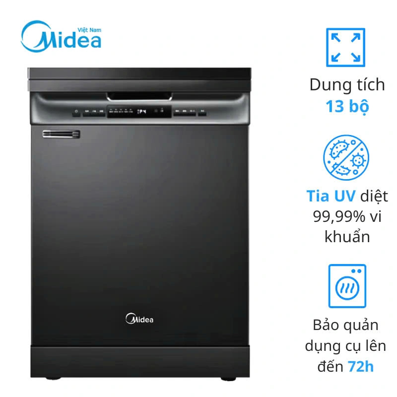 MÁY RỬA CHÉN ĐỘC LẬP MIDEA MDW13-7635QB