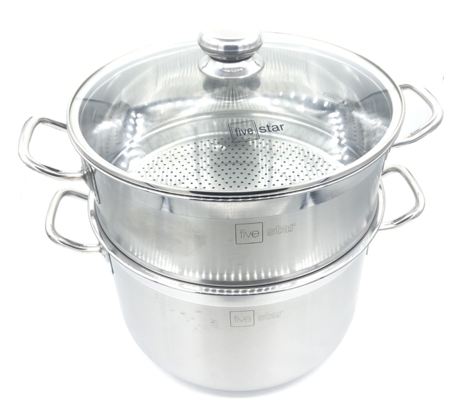 Bộ Nồi Xửng Hấp Inox Fivestar 28cm NẮP KÍNH