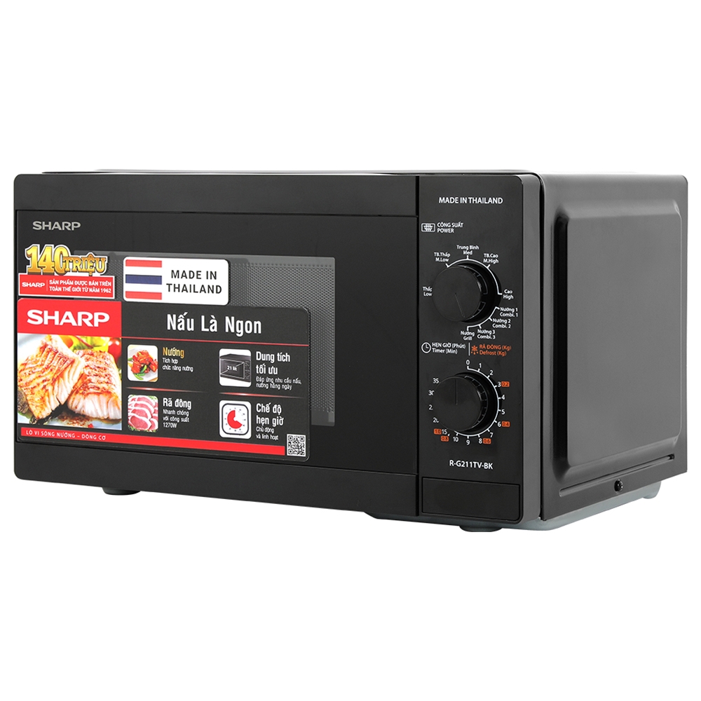 Lò Vi Sóng có nướng Sharp R-G211TV-BK
