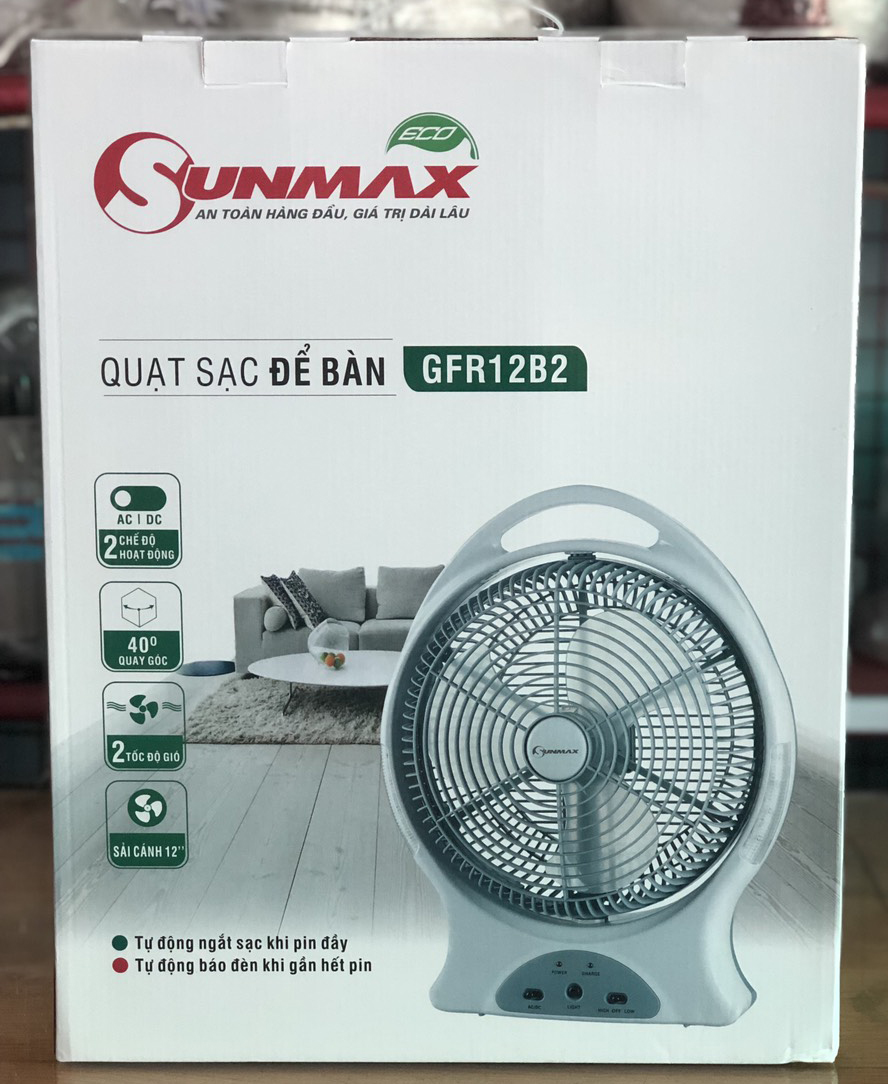 Quạt sạc Sunmax GFR12B2