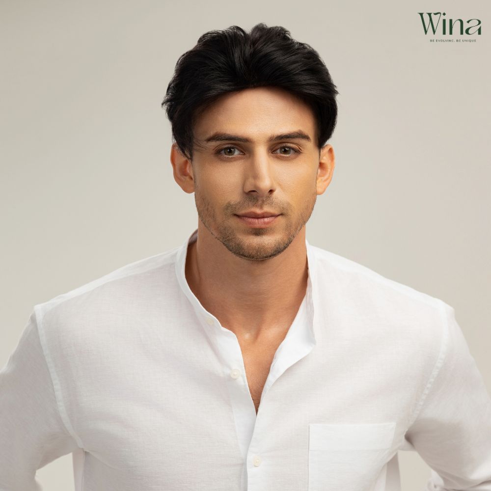 Tóc giả nam kiểu Undercut vuốt ngược