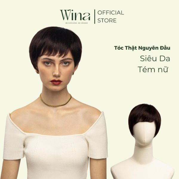 Tóc giả nguyên đầu có da đầu bằng tóc thật