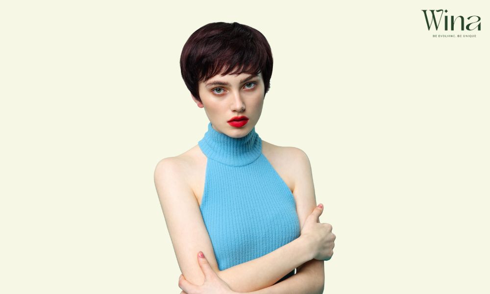 Tóc giả trung niên ngắn kiểu Pixie tỉa layer