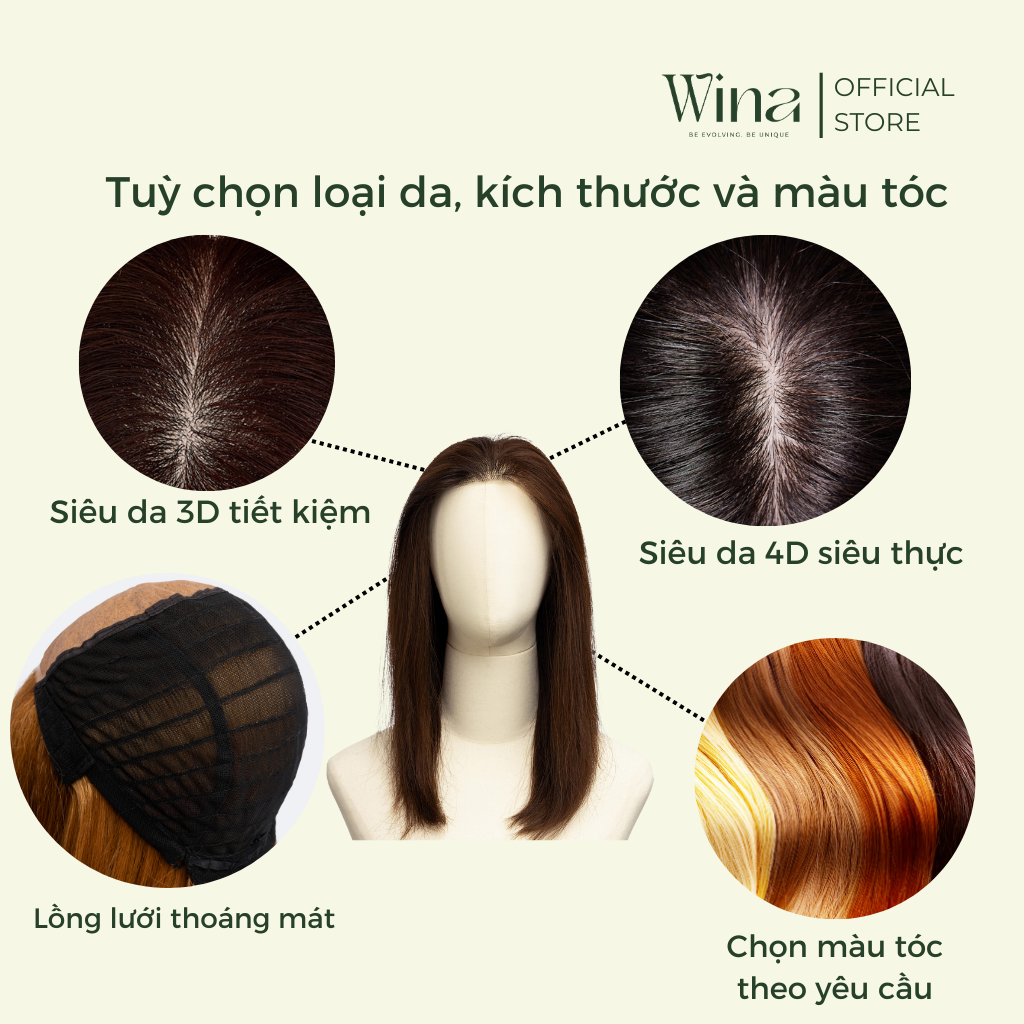 tóc giả nguyên đầu nữ 3