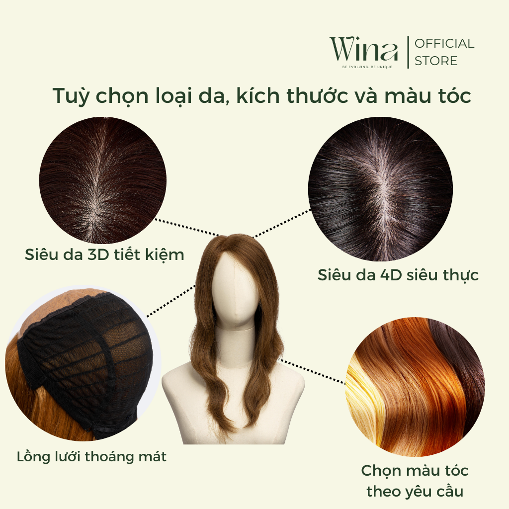 tóc giả bằng tóc thật nguyên đầu