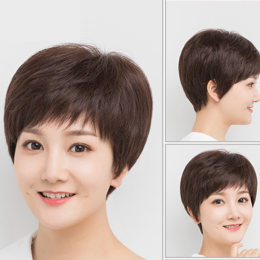 tóc giả tém tầng trung niên