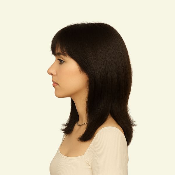 Tóc Giả Nữ Nguyên Đầu - Siêu Da 4D Kiểu Cúp Dài 40cm | Wina