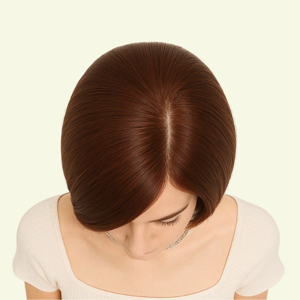 Tóc Giả Nữ Nguyên Đầu - Siêu Da Bằng Tóc Thật Dài 25cm Chải Ngôi 7/3 | Wina