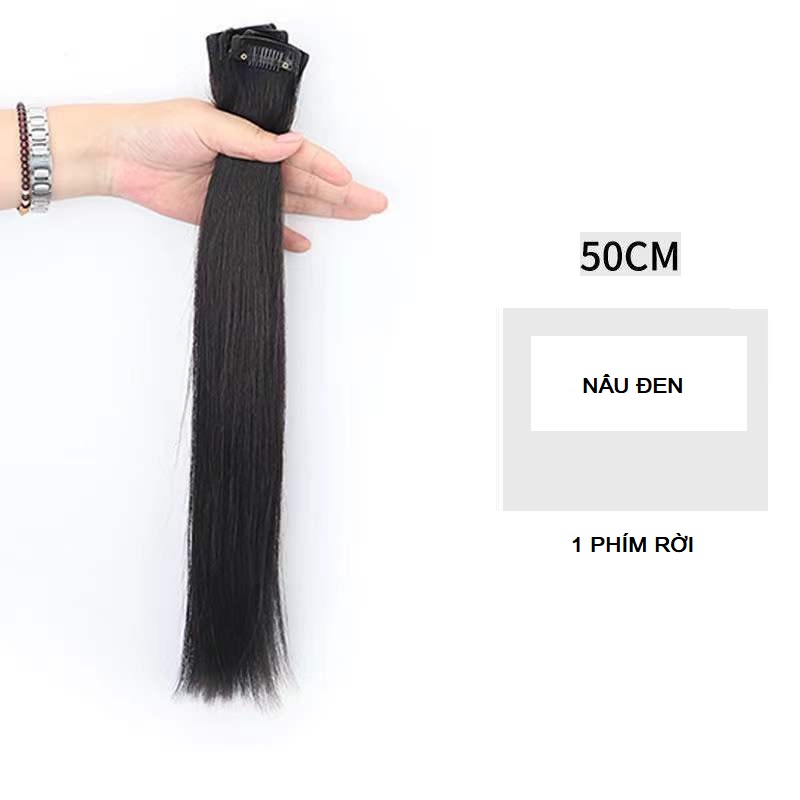 Tóc Kẹp 1 Phím 1 Kẹp Bằng Tóc Thật Ngang 3cm 60cm TKN-017 | Tóc Giả Wina