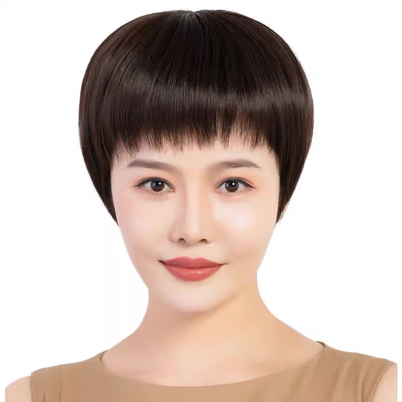 Tóc Giả Trung Niên Tém Ngắn Full Kim