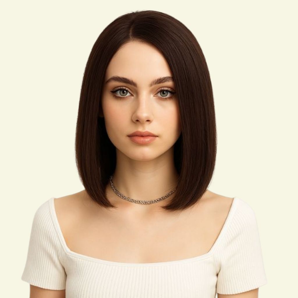 Để tóc giả trông tự nhiên hơn, bạn có thể điều chỉnh các phần tóc mái hoặc viền tóc sao cho hài hòa với khuôn mặt