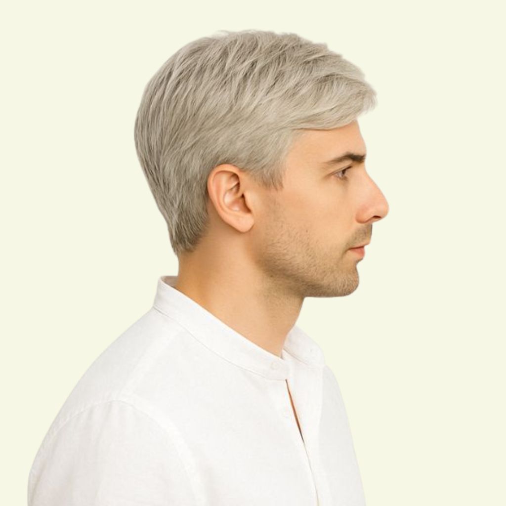 Tóc Giả Nam Nguyên Đầu - Kiểu Side Part Xoăn Châu Âu Bằng Tóc Thật | Wina