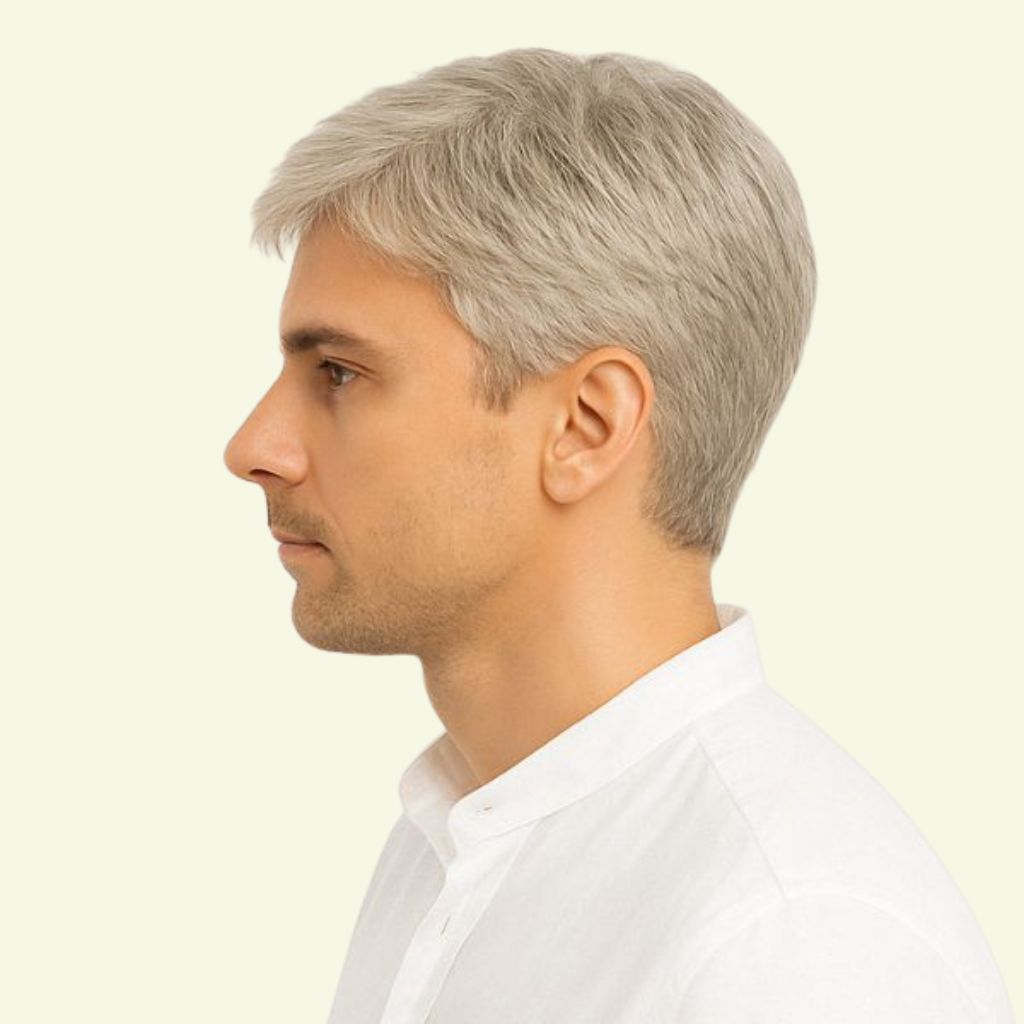 Tóc Giả Nam Nguyên Đầu - Kiểu Side Part Xoăn Châu Âu Bằng Tóc Thật | Wina