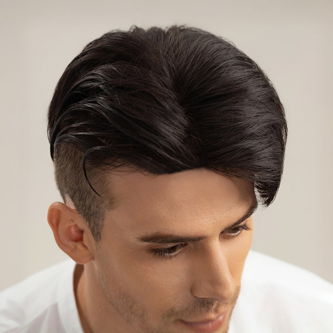 tóc giả side part trên đỉnh