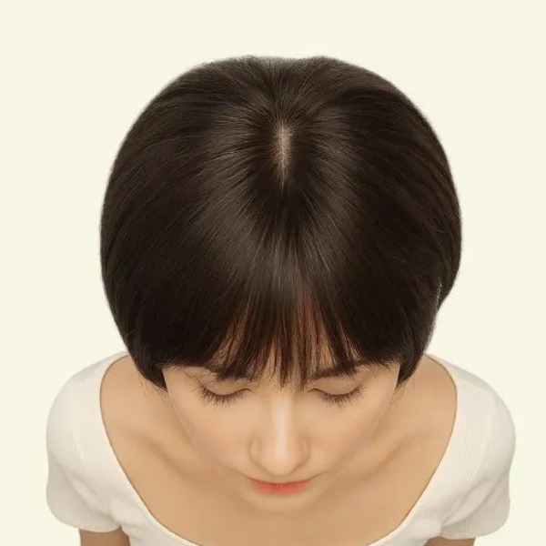 Tóc Thật Nữ Nguyên Đầu - Kiểu Tém Tỉa Mái Thưa Dài 25cm | Wina