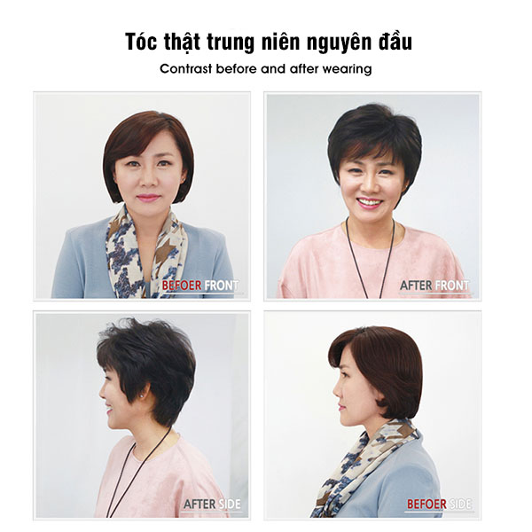 Tóc thật trung niên siêu da TGT-010