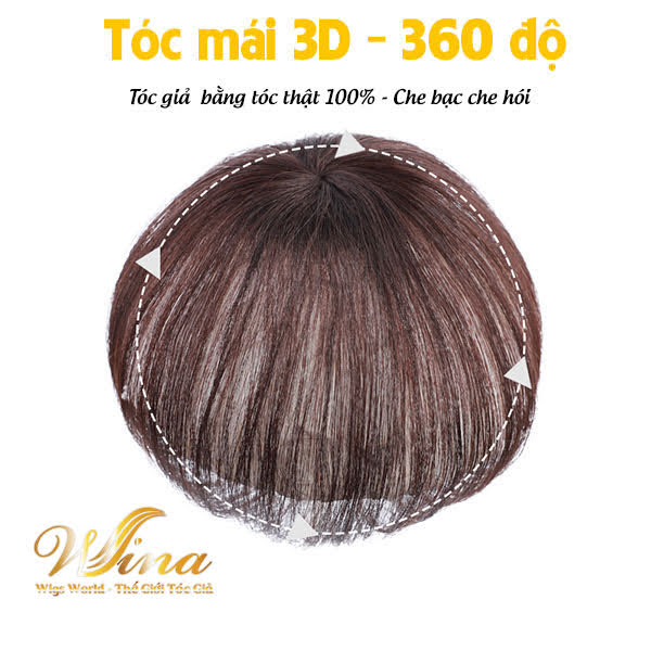 Mái Thưa Phủ 3D Xoáy Đỉnh Bằng Tóc Thật 30cm