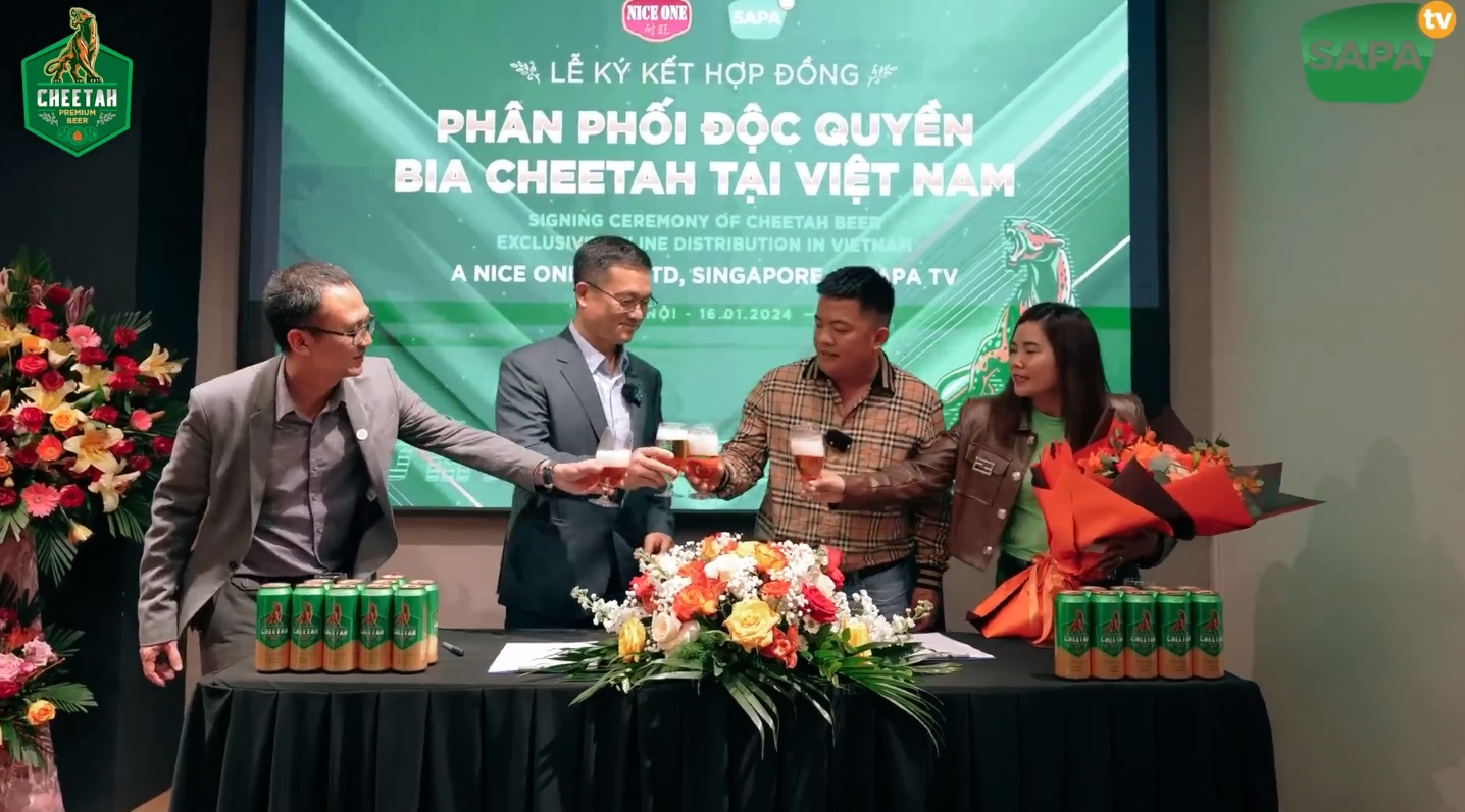 LỄ KÝ KẾT PHÂN PHỐI ĐỘC QUYỀN ONLINE GIỮA CHEETAH BEER VÀ SAPA TV