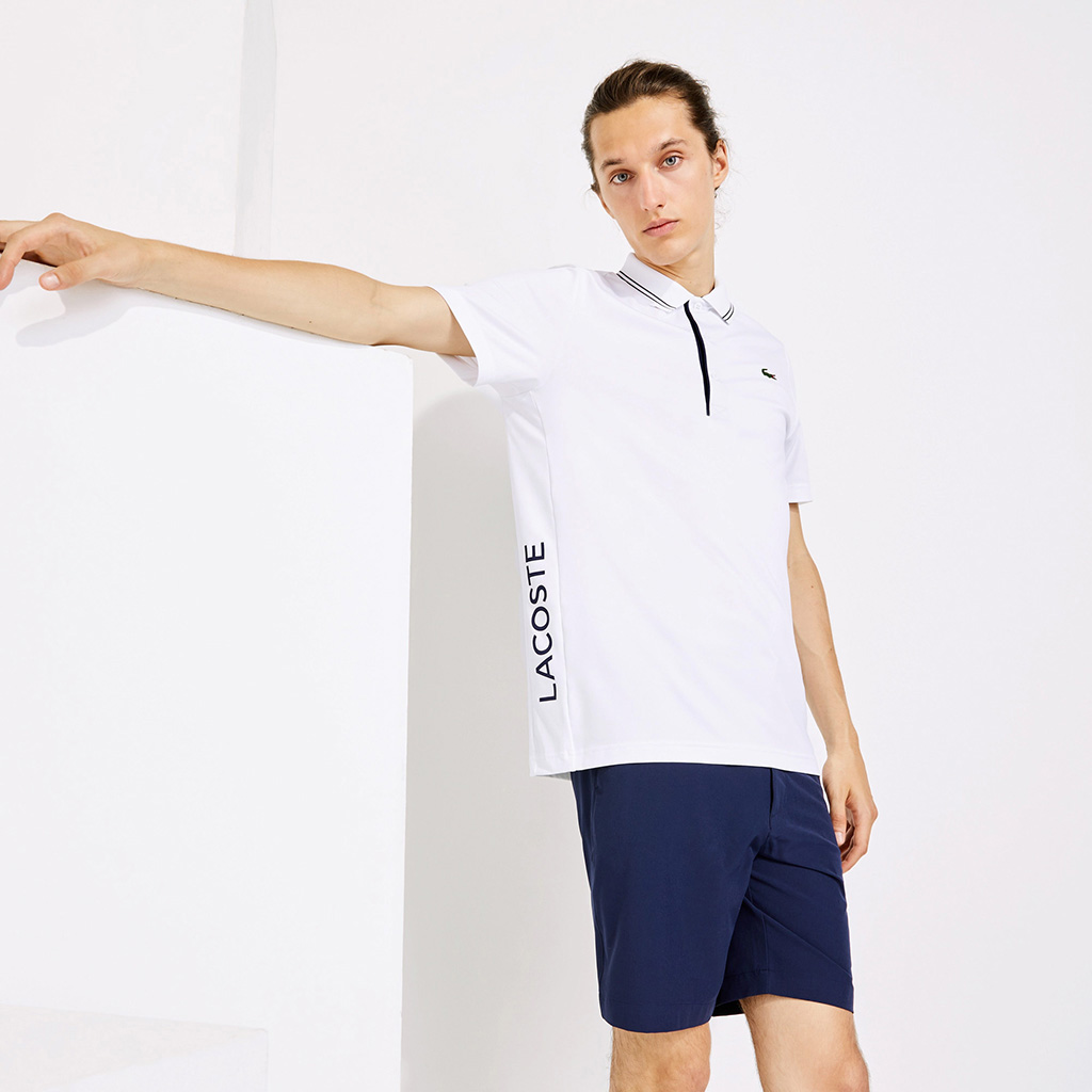 Áo Lacoste SPORT Signature Breathable Polo (Trắng)