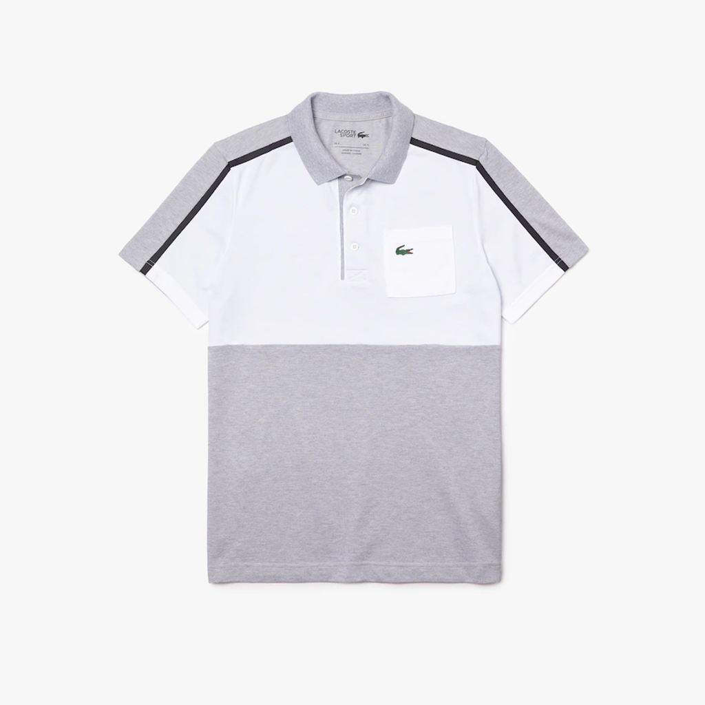 Áo Lacoste SPORT Breathable Colorblock – Trắng/Xám