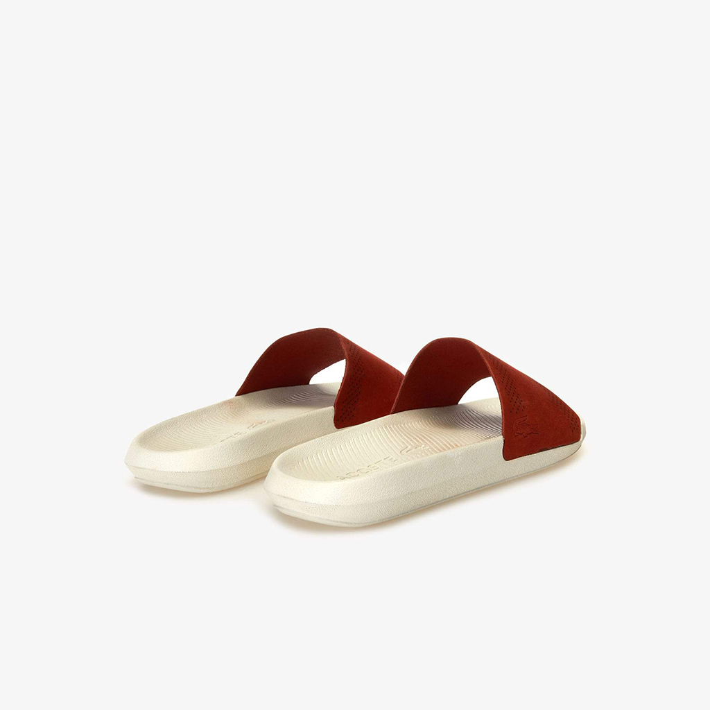 Dép Lacoste Croco Leather Slides (Đỏ đun)