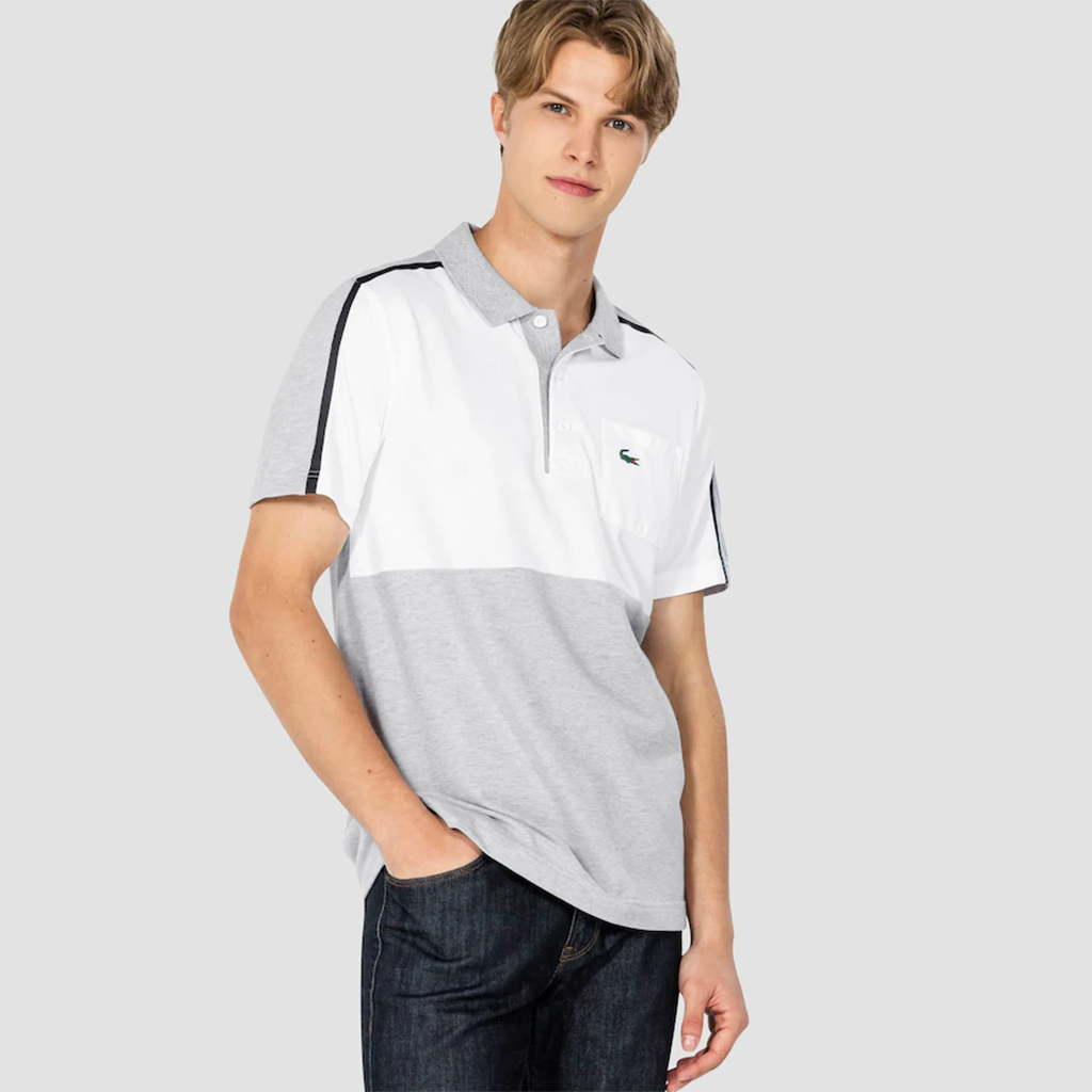 Áo Lacoste SPORT Breathable Colorblock – Trắng/Xám