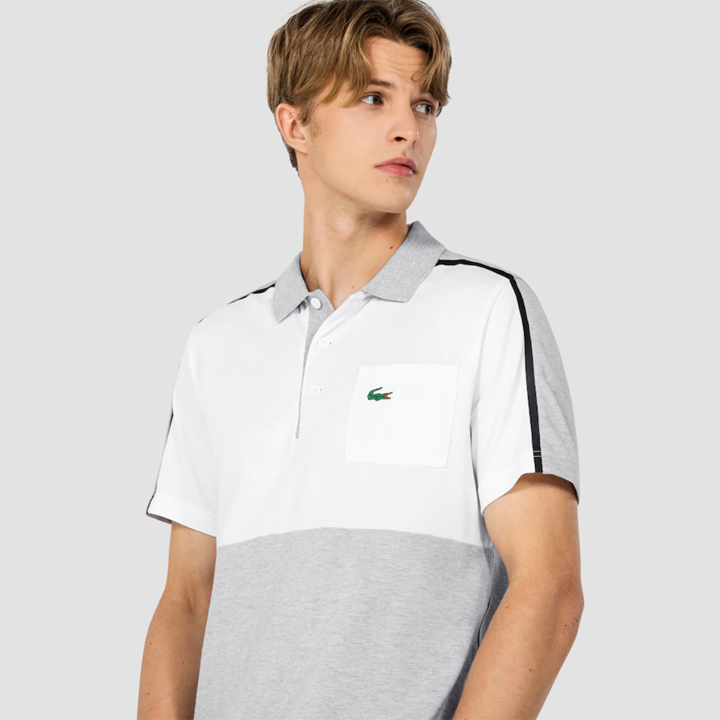 Áo Lacoste SPORT Breathable Colorblock – Trắng/Xám