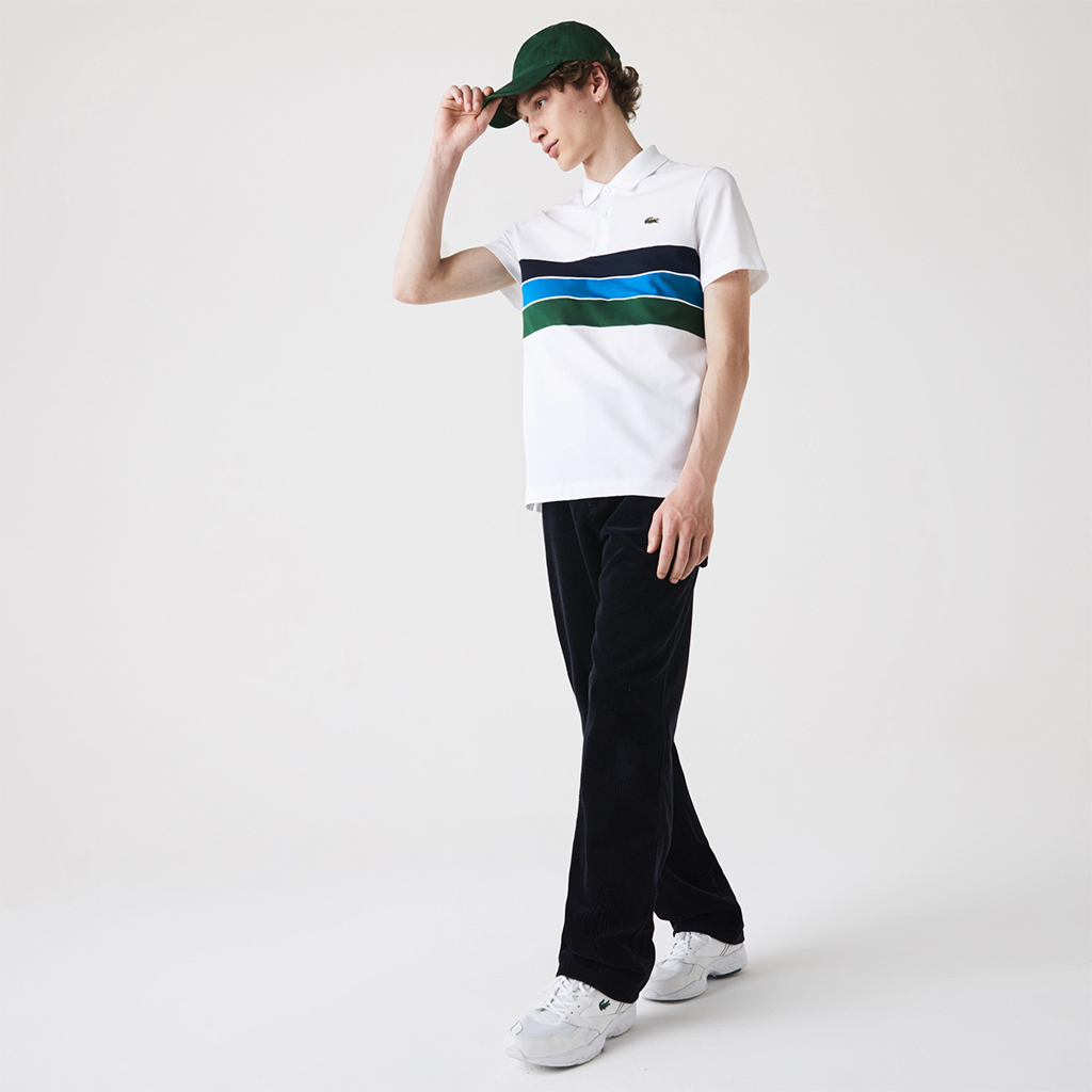 Áo Lacoste SPORT Tricolor Paneled (Trắng)