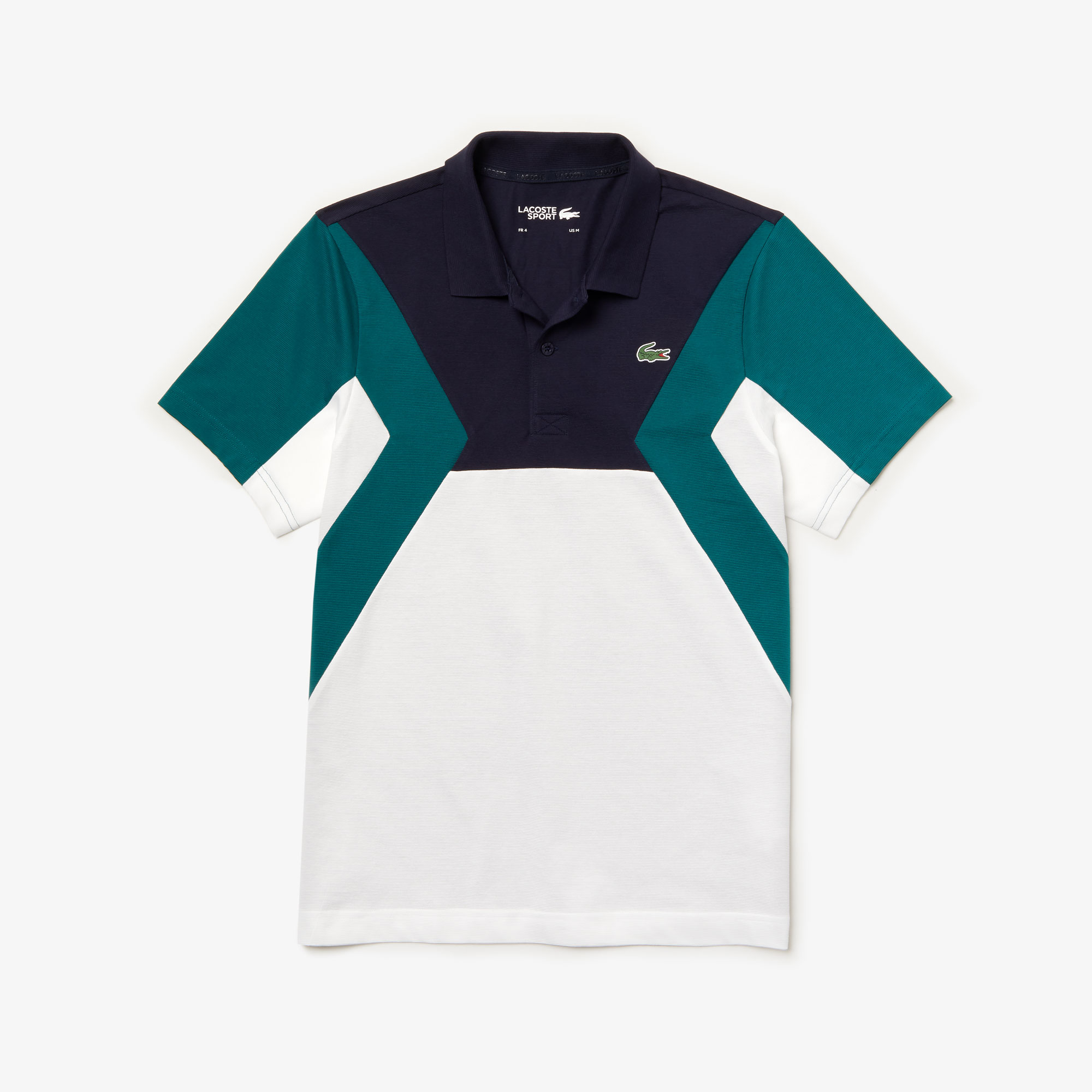 Áo Polo Lacoste SPORT Ultra-Light Colourblock (Trắng/Navy/Green)