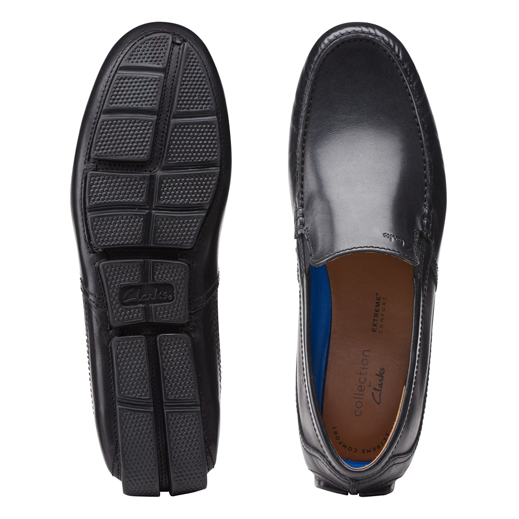 Mocassini Uomo Clarks Markman Uni | Pelle Pieno Fiore Con Suola Morbida OrthoLite