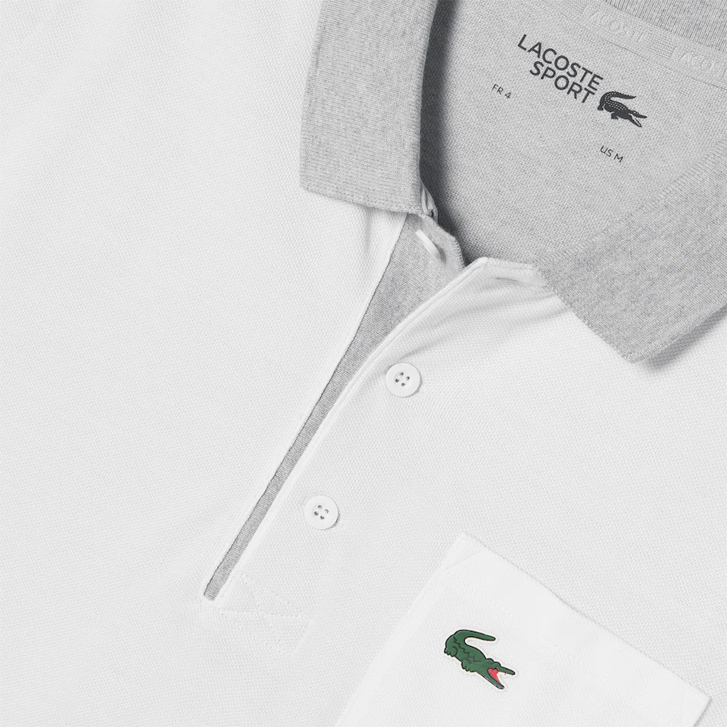 Áo Lacoste SPORT Breathable Colorblock – Trắng/Xám