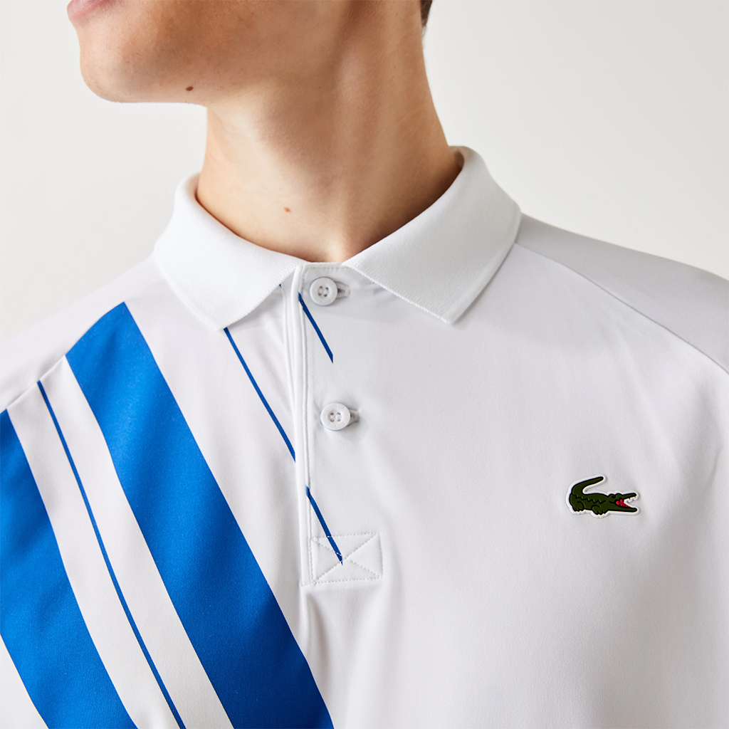 Áo Lacoste SPORT x Novak Djokovic Print Stretch Jersey Polo DH2241-51-LMQ – Trắng