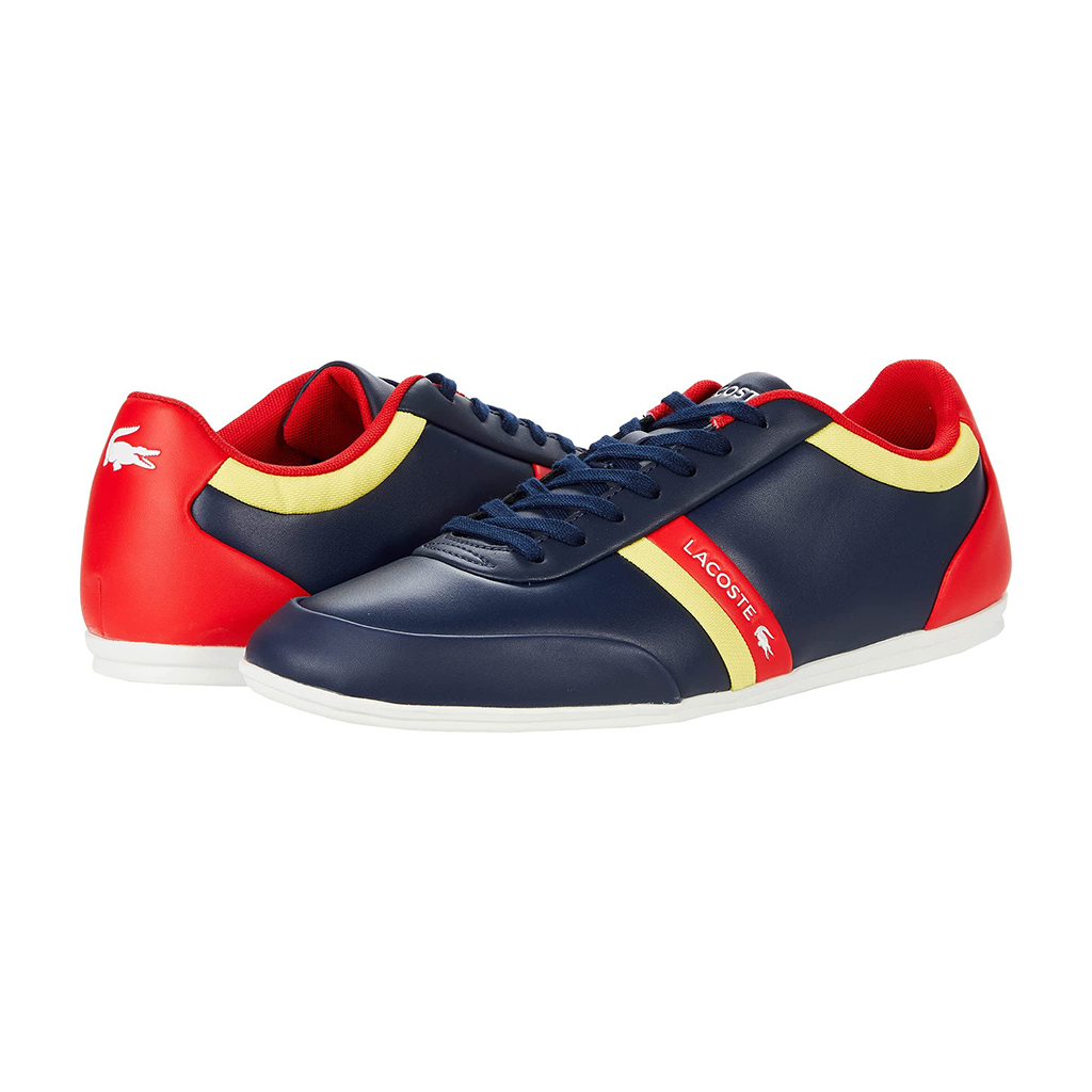 Giày nam Lacoste Storda 0221 – Xanh Navy/Đỏ/Vàng