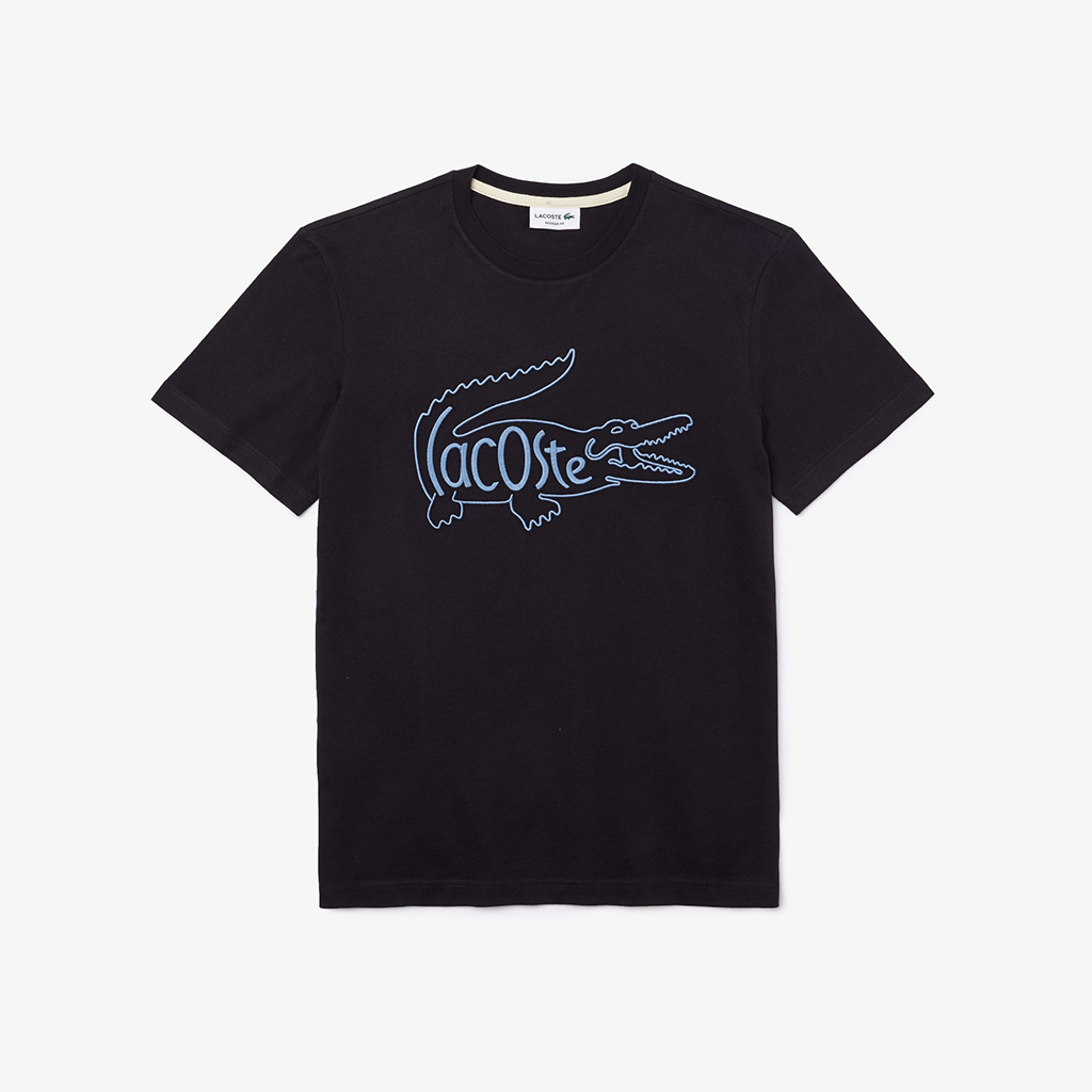 Áo Lacoste Crocodile-Embroidery Cotton T-shirt – Navy