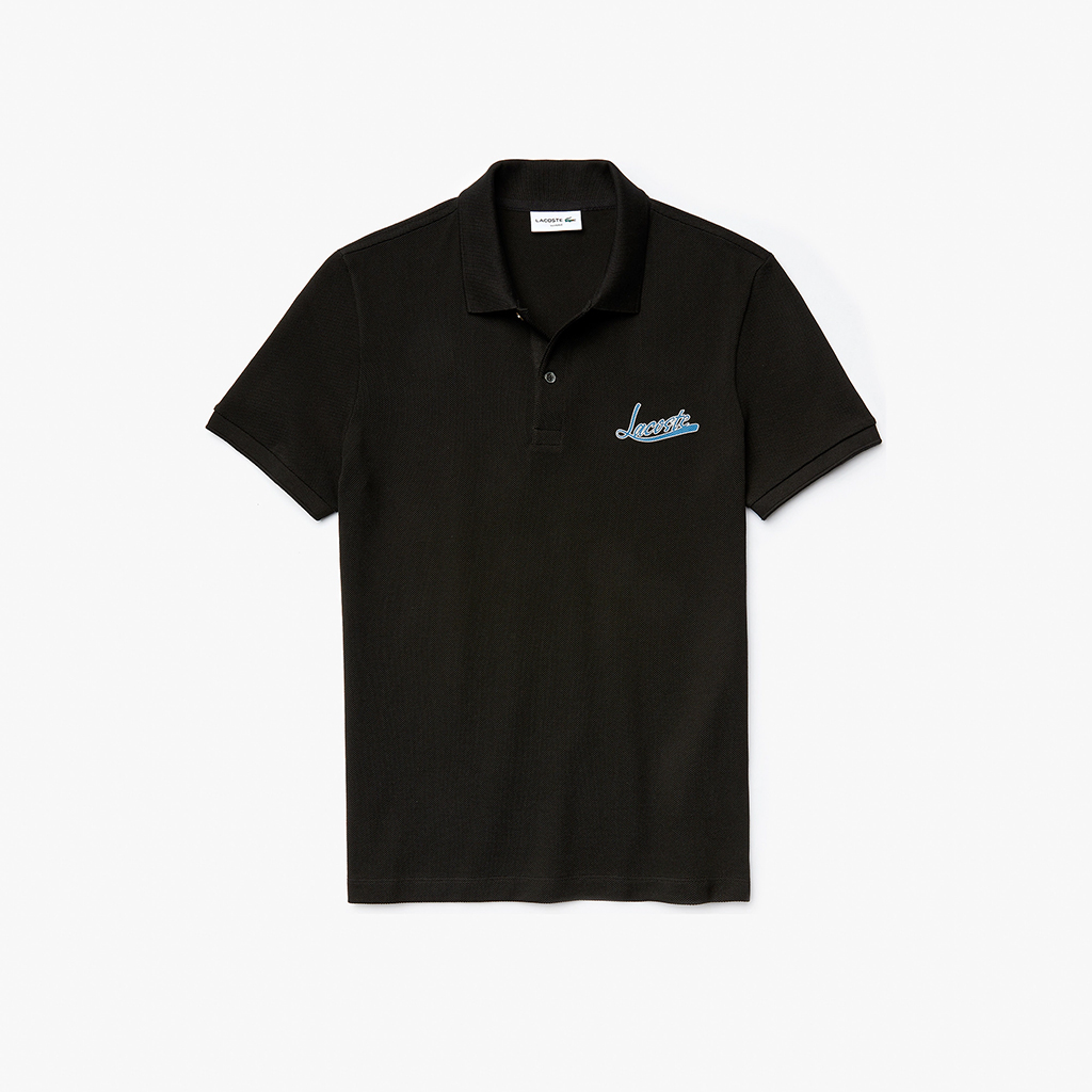 Áo Lacoste Signature Cotton Polo (Slim Fit) – Đen