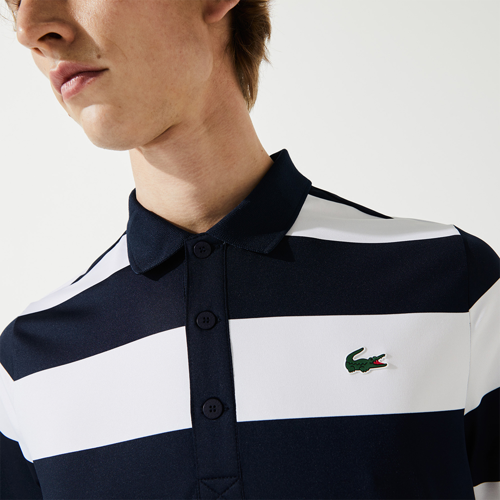Áo Lacoste SPORT Striped (Regular) Navy/Trắng