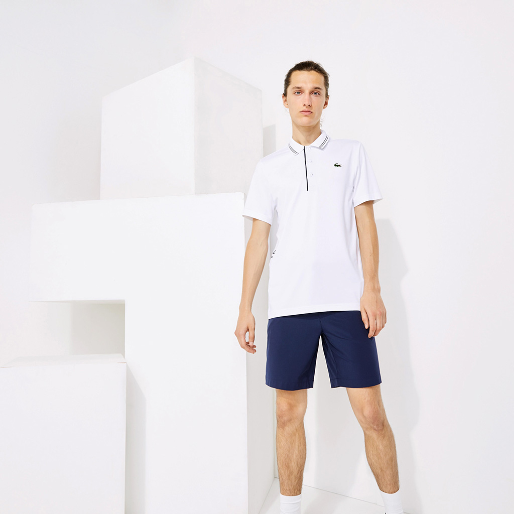 Áo Lacoste SPORT Signature Breathable Polo (Trắng)
