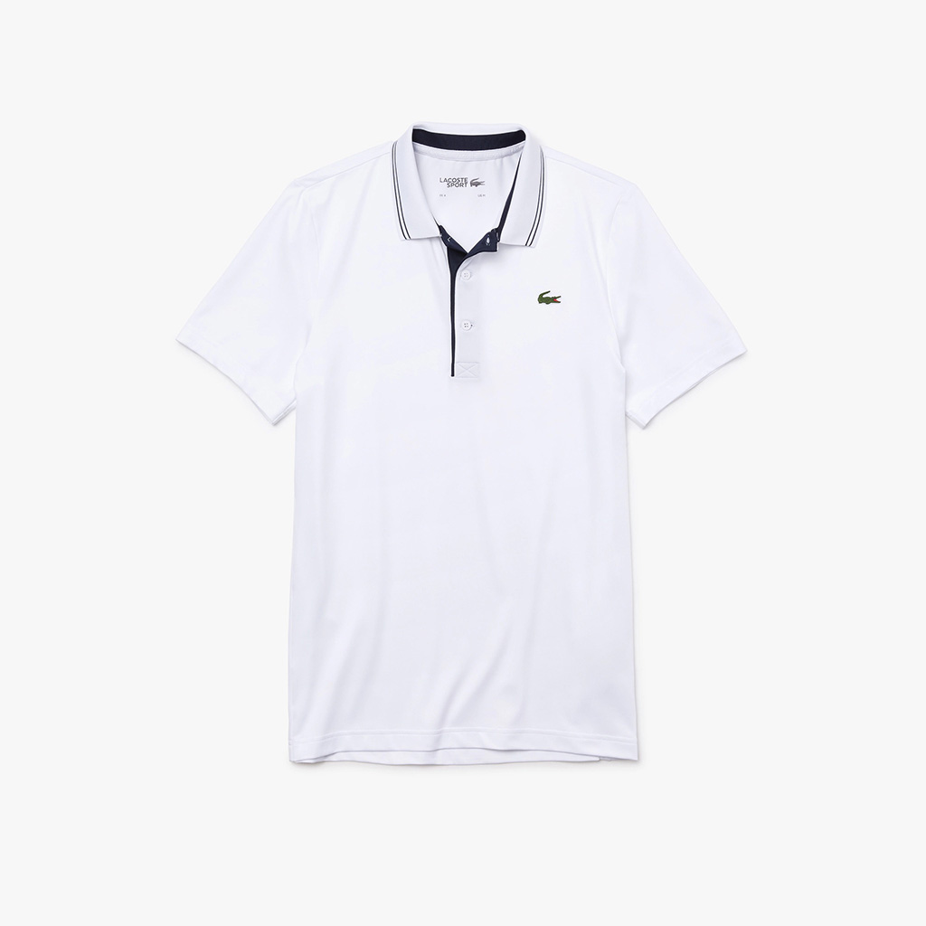 Áo Lacoste SPORT Signature Breathable Polo (Trắng)