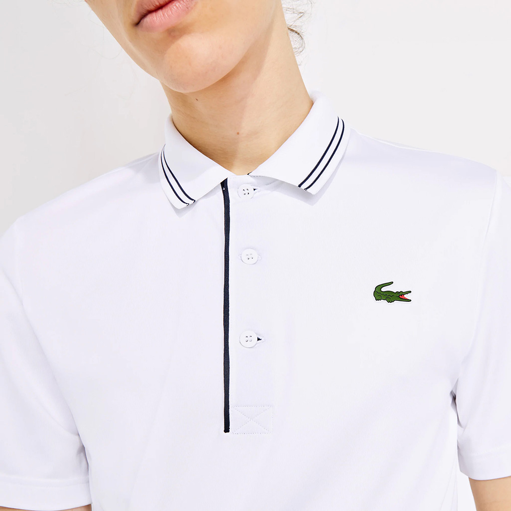 Áo Lacoste SPORT Signature Breathable Polo (Trắng)