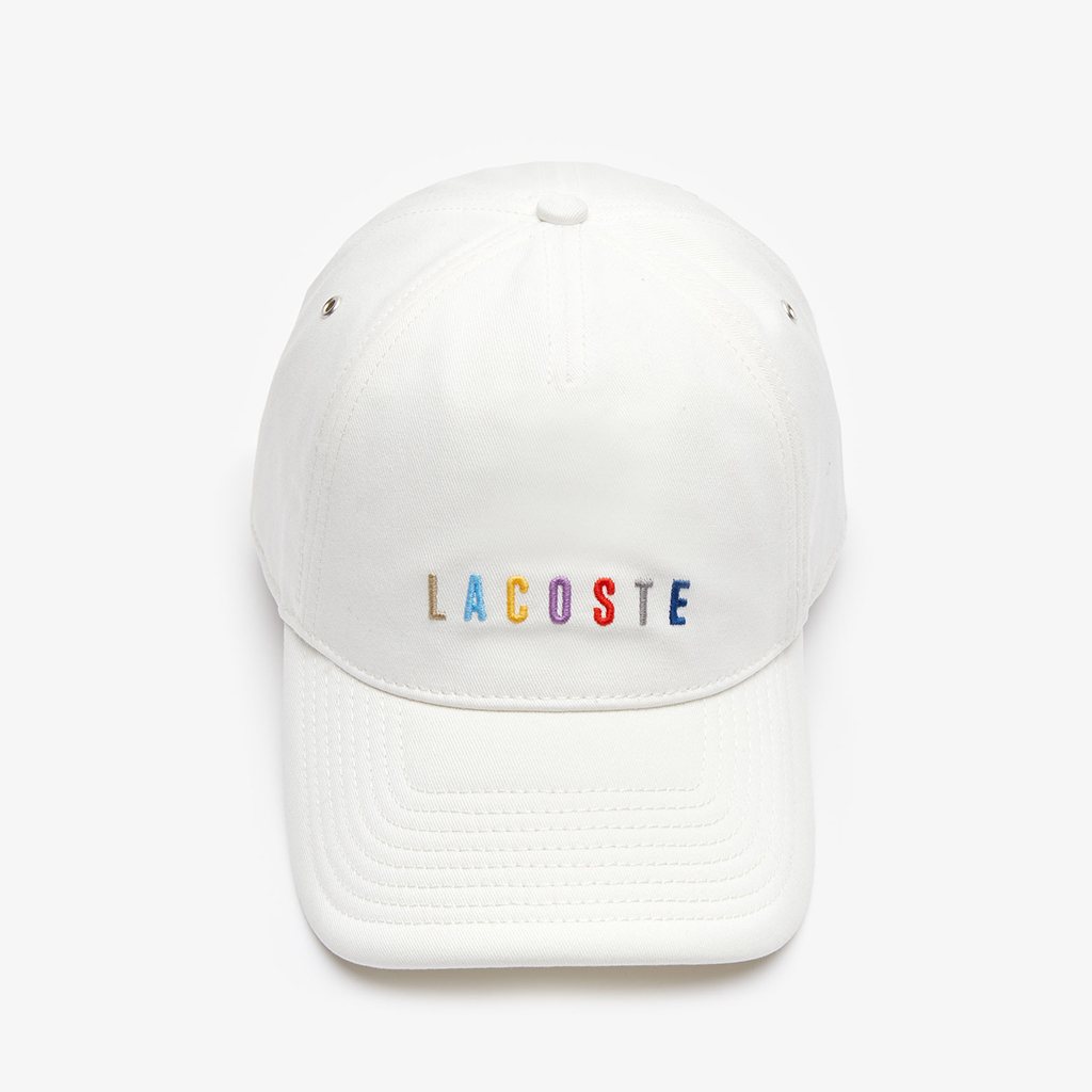 Mũ Lacoste Multicolored Logo Cotton – Trắng