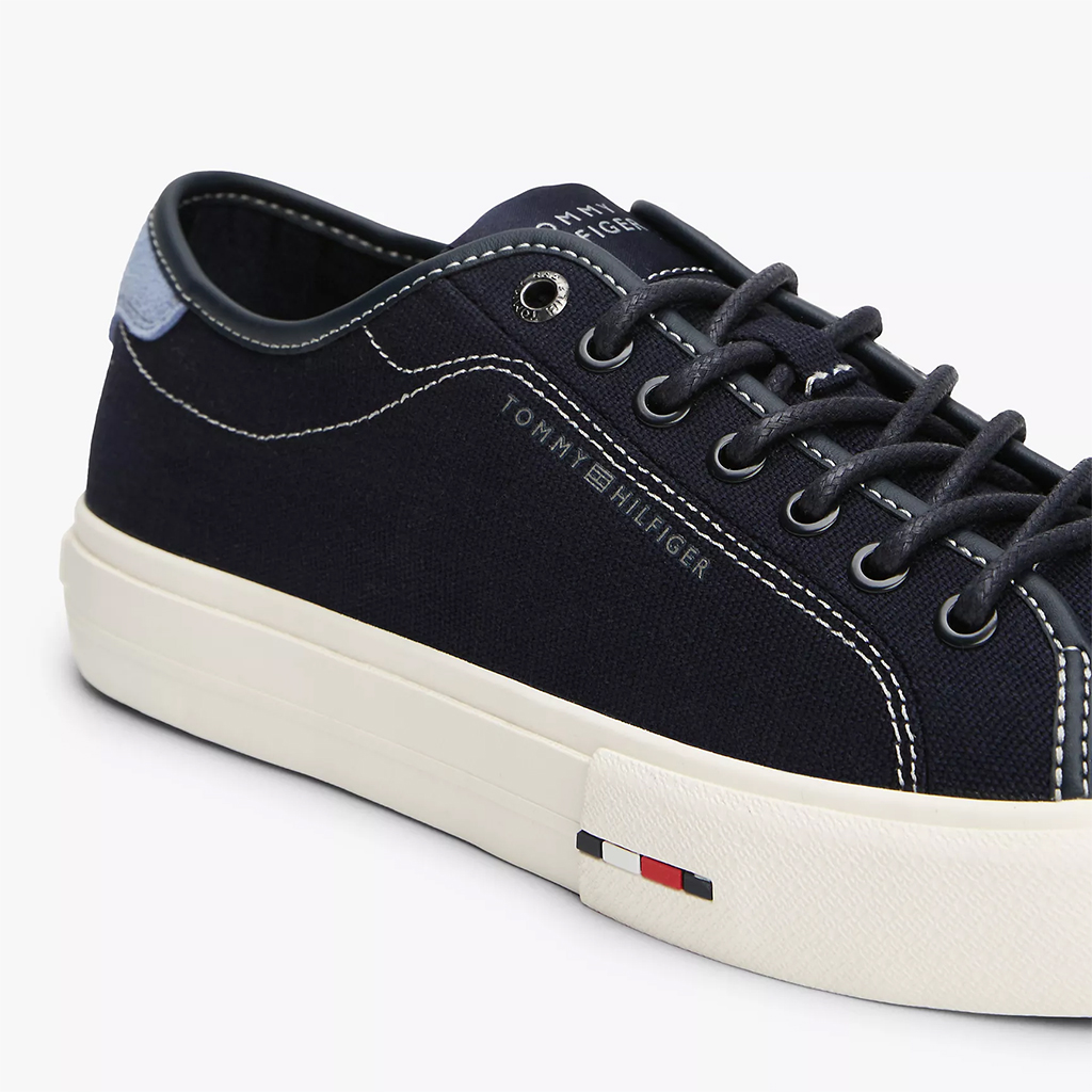 Giày thể thao nam Tommy Hilfiger Signature Canvas – Màu Xanh Navy
