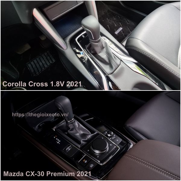 Hộp số Toyota Corolla Cross 1.8V và Mazda CX-30 Premium