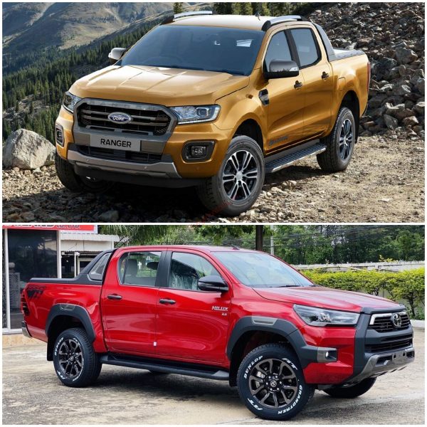 So sánh ngoại thất bán tải Ford Ranger Wildtrak 2020 và Toyota Hilux 2.8V Adventure 2021