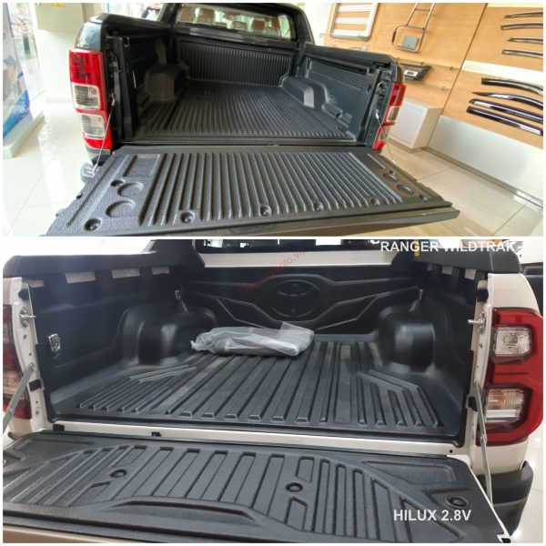 so sánh thùng xe bán tải Ford Ranger Wildtrak 2020 và Toyota Hilux 2.8V Adventure 2021